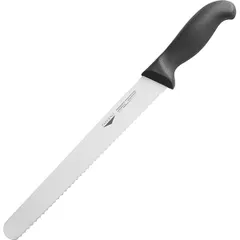 Bread knife  steel, plastic , L=49/36, B=3cm  black, metal.
