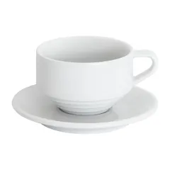 Кофейная пара «Деко» фарфор 220мл D=90/140,H=60,L=115мм белый