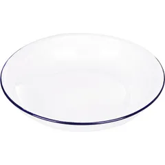 Тарелка глубокая эмалиров. сталь D=225,H=33мм белый,синий, изображение 2