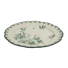 Тарелка «Боярышник» плоская керамика D=26,H=2см белый,зелен., изображение 2