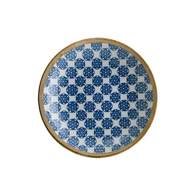 Тарелка глубокая «Калиф Лотус» фарфор 1л D=230,H=45мм белый,синий