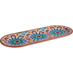 Dish “Arabesque” oval  plastic , H=20, L=380, B=155mm  blue, brown.