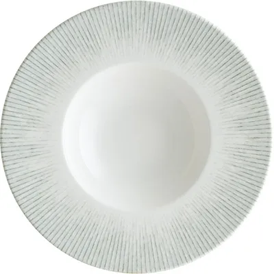 Тарелка для пасты «Ирис» фарфор 400мл D=28см белый,серый