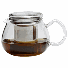 Kettle “Priti Ti”  glass, stainless steel  0.5 l , H = 10.2, L = 15.3, B = 10.6 cm  transparent, silver.