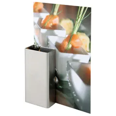 Stand for menu [2 pcs]  stainless steel , H=40, L=85, B=40mm  metal.
