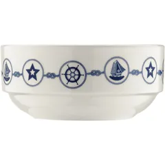 Salad bowl “Nevi” porcelain 350ml D=12cm white,blue