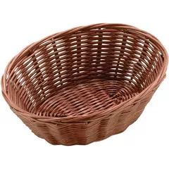 Oval wicker bread basket  polyrottan , H=65, L=180, B=130mm  dark brown.