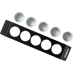 Подставка для столовых приборов «Буфет» + 5 емкостей пластик ,H=10,L=31,B=7см черный, изображение 3