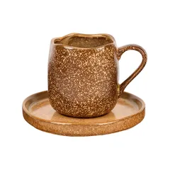 Блюдце «Эггшелл Нейчер» фарфор D=140,H=18мм коричнев., изображение 3