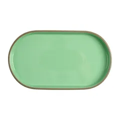 Блюдо для подачи «Блисс» с бортом фарфор ,H=27,L=304,B=174мм мятный