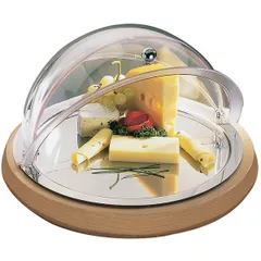 Поднос фуршетный на подставке с охладительным элементом, без крышки дерево D=38/48,H=6см металлич.,с, изображение 3