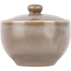 Sugar bowl with lid “Agave”  porcelain  200ml  D=91, H=60mm  matte, green.