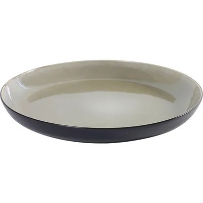 Блюдо «Пьюр» глубокое керамика D=290,H=35мм серый,черный, изображение 2