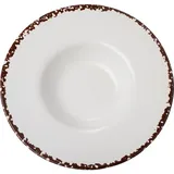 Тарелка для пасты «Антика Перла» фарфор 0,5л D=310,H=55мм белый,коричнев.