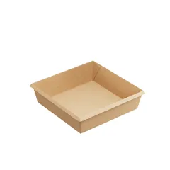 Контейнер бумажный OneClick картон 0,95л ,H=45,L=165,B=165мм св.корич.