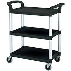 Household trolley, 3 tiers  plastic, aluminum , H=96.5, L=83.5, B=41cm  black