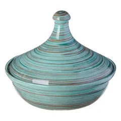 Тажин с крышкой №1 «Скандинавия» керамика 2,5л ,H=23,B=28,5см голуб.