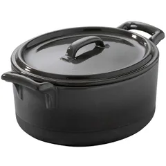 Baking pot with lid “Eclipse”  porcelain  450 ml , H=80, L=135, B=122mm  black