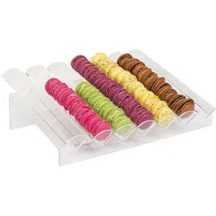 Display for macaroons 7 rows  plastic , H=14.5, L=46, B=33cm