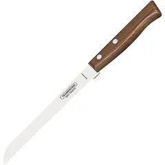 Bread knife  steel, wood , L=295/175, B=20mm  brown, metal.