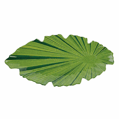 Serving dish “Leaf” plastic ,H=35,L=400,B=185mm green.