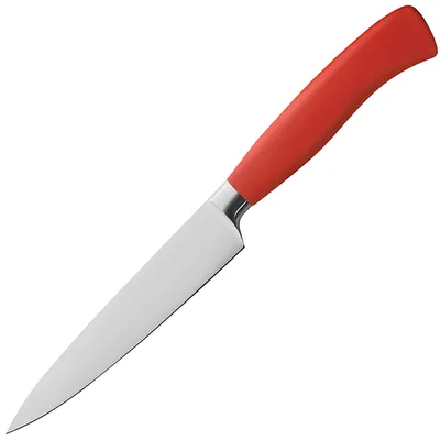 Нож кухонный универсальный «Платинум» сталь нерж.,пластик ,L=29/16,B=3см красный,металлич.