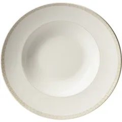 Тарелка для пасты «Антуанетт» фарфор 350мл D=270,H=45мм белый,олив.