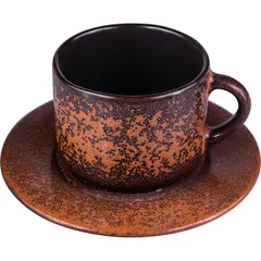 Tea pair “Milky Way terracotta”  porcelain  200 ml  cm  terracotta, black