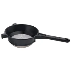 Дуршлаг пластик,сталь D=20,H=9,L=19см черный,металлич.