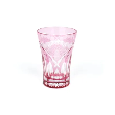 Стакан «Хризантема и веер» стекло 240мл D=75,H=105мм розов.