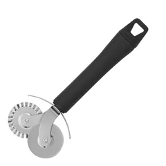 Double roller knife  plastic, stainless steel  D=40, H=38, L=180mm  black, metal.