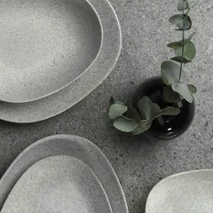 Тарелка «Гэлэкси» ассиметричная фарфор D=30,H=3см свет.-сер., изображение 4