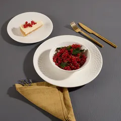 Тарелка «Морелла» мелкая без борта фарфор D=28см белый, изображение 2