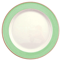 Тарелка «Рио Грин» сервировочная фарфор D=300,H=25мм белый,зелен.