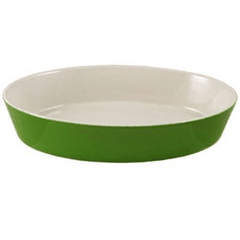 Блюдо для запекания овальное «Карнавал» фарфор 1,2л ,H=5,L=28,B=19см зелен.,белый