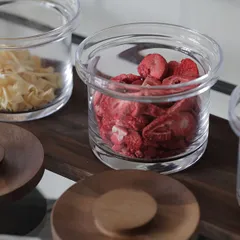 Емкость фуршетная на подставке[3шт] стекло,дуб 0,5л D=12,5,H=11,L=45,B=14,5см прозр.,св. дерево, изображение 3