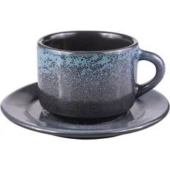 Coffee pair “Milky Way emerald”  porcelain  80 ml  cm  emerald., black