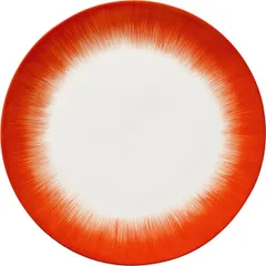 Plate “De” No. 5  porcelain  D=28cm  cream, red