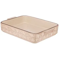 Rectangular baking dish  ceramics , H=6, L=35, B=24cm  beige.