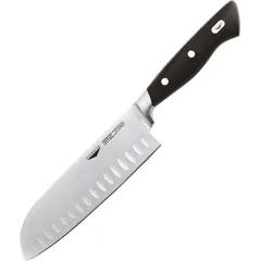 Knife for oriental cuisine with recesses  stainless steel, plastic , L=18 cm  black, metal.