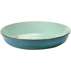 Deep dish ceramics D=21,H=4cm blue,gray