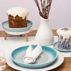 Тарелка глубокая «Нептун» фарфор 0,5л D=22см бирюз.,белый, изображение 2