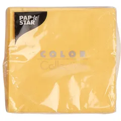 Салфетки бумажные трехслойные 25*25см[20шт] бум. салфет. ,H=2,L=13,B=13см желт., изображение 2