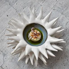 Емкость для закусок «Ро Дизайн Бай Эрбиси» в виде морского ежа керамика D=8см белый, изображение 4