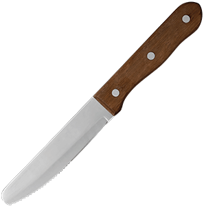 Нож для стейка сталь нерж.,дерево ,L=25см деревян.,металлич.