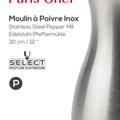 Мельница для перца «Париж» сталь нерж. D=7,H=30см серебрист., изображение 2