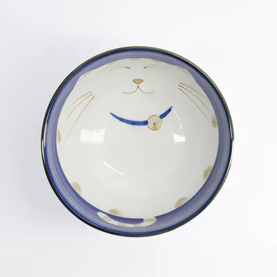 Салатник «Кэт Нэко» фарфор 0,8л D=157,H=85мм голуб.,белый, изображение 2