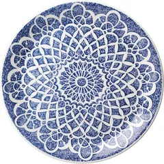 Plate “Ink” small  porcelain  D=25, H=2cm  blue, white