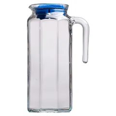 Кувшин «Кошем» с крышкой стекло 1л D=80,H=220,L=125мм прозр.,голуб., изображение 2