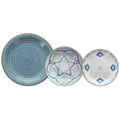 Набор посуды «Касабланка»[18шт] фарфор голуб.,белый